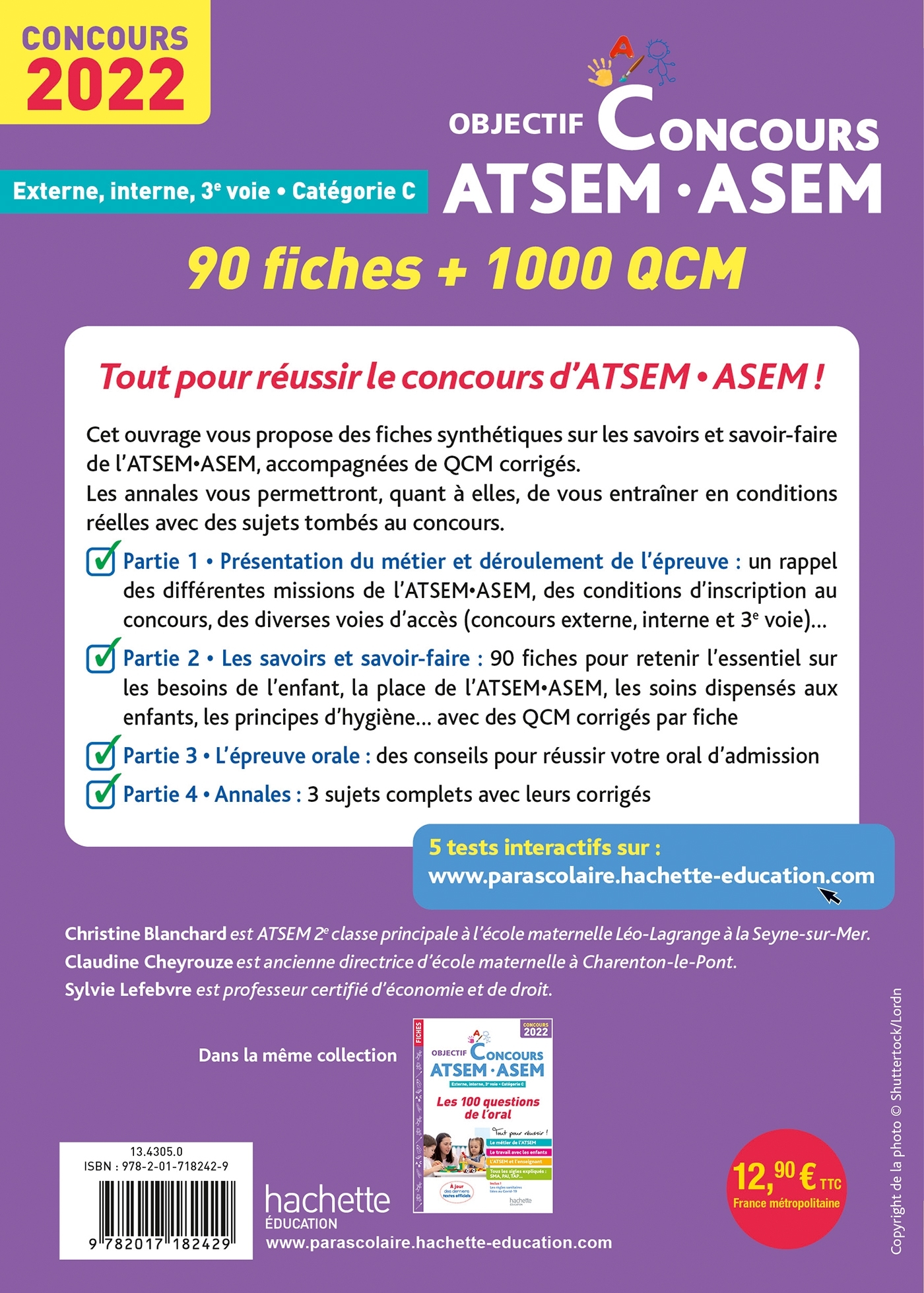 Objectif  Concours ATSEM - ASEM 2022: 90 fiches et 1 000 QCM - Christine Blanchard - HACHETTE EDUC