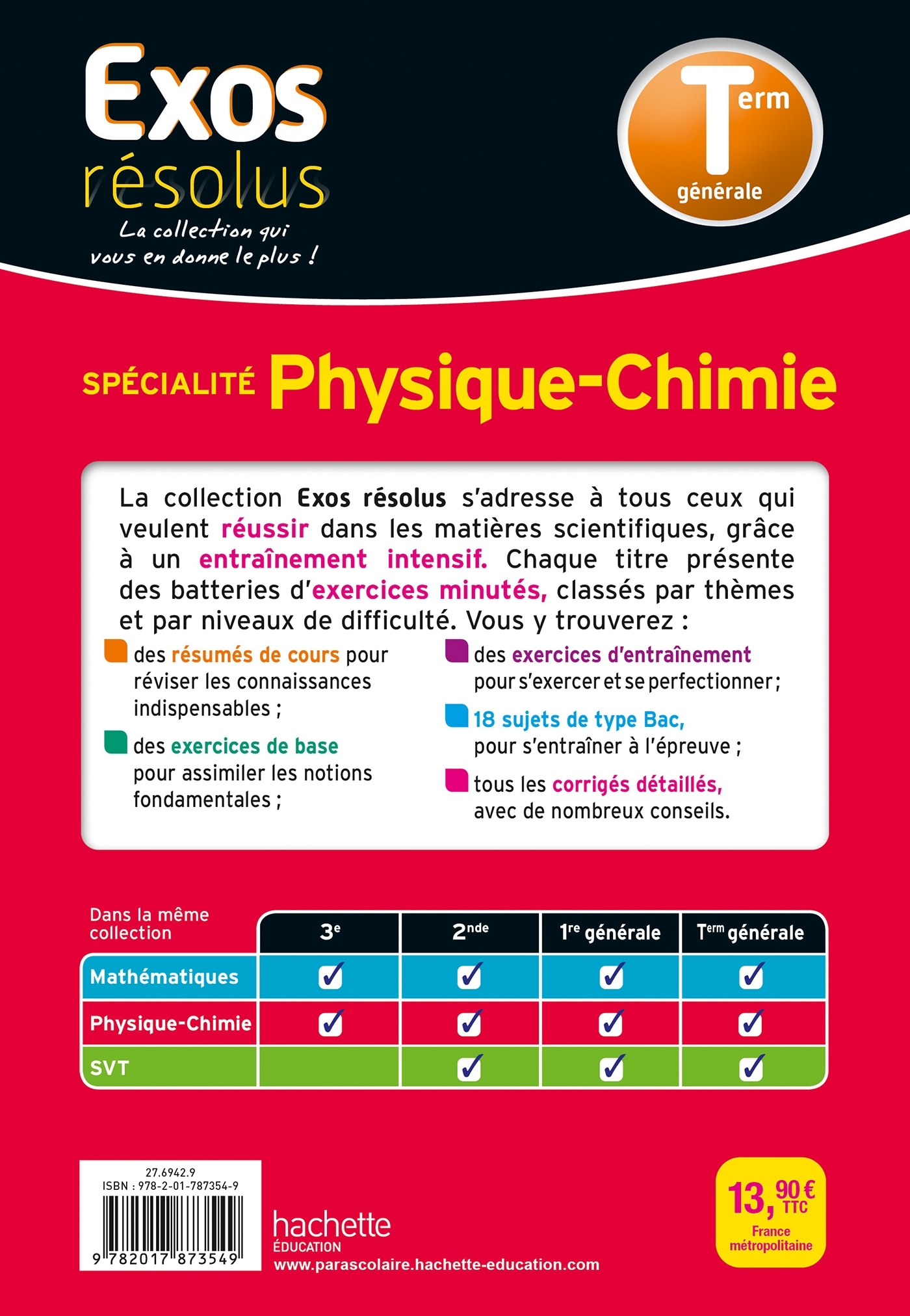 Exos Résolus Spécialité Physique Chimie Terminale - Frédérique De La Baume - HACHETTE EDUC