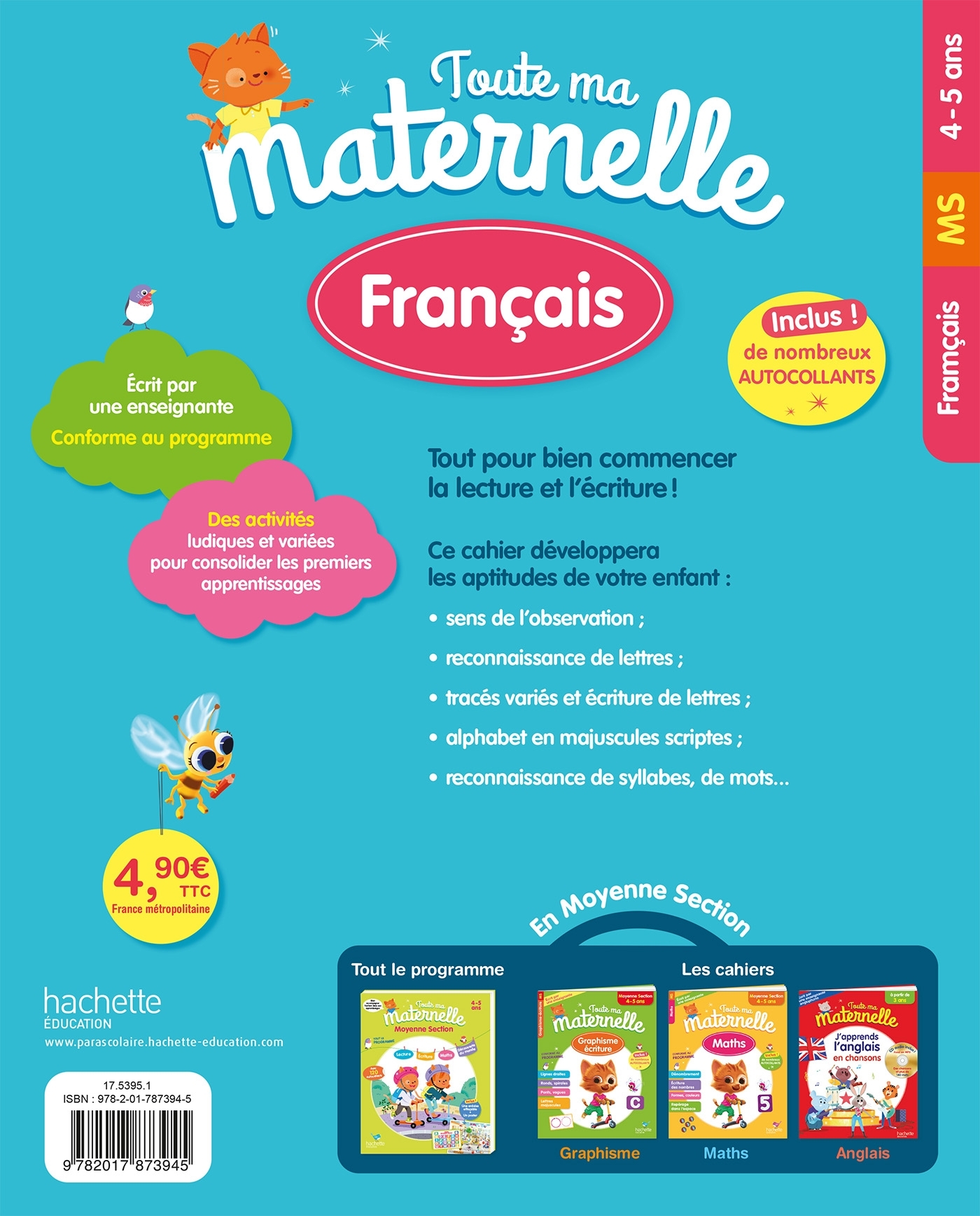 Toute Ma Maternelle - Français Moyenne Section (4-5 ans) - Caroline Marcel - HACHETTE EDUC