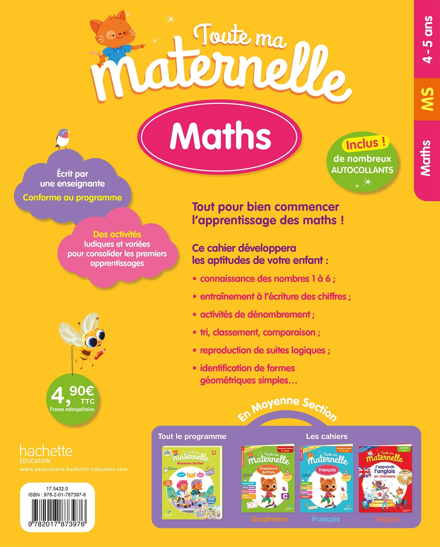 Toute Ma Maternelle - Maths Moyenne Section (4-5 ans) - Caroline Marcel - HACHETTE EDUC