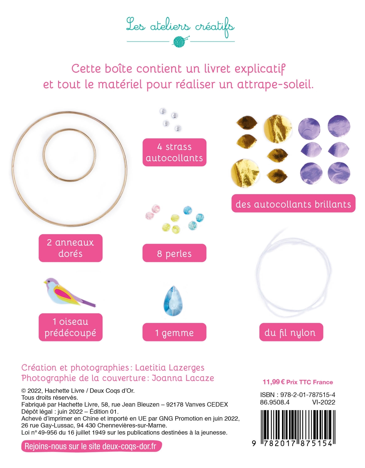 Mon attrape-soleil - coffret avec accessoires - Laetitia Lazerges - DEUX COQS D OR