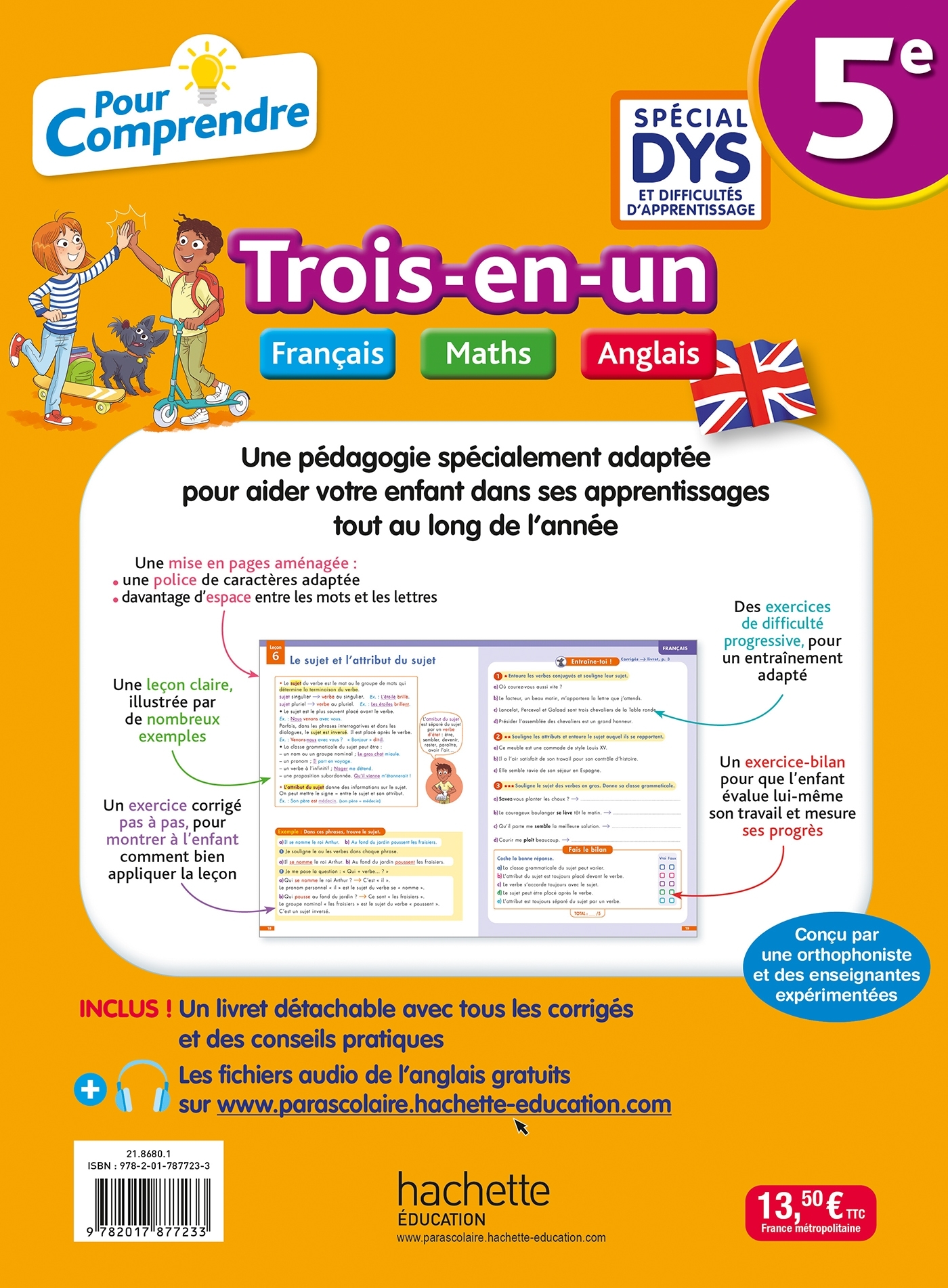 Pour Comprendre 5e Spécial DYS (dyslexie) et difficultés d'apprentissage - Français Maths Anglais - Isabelle Lisle - HACHETTE EDUC