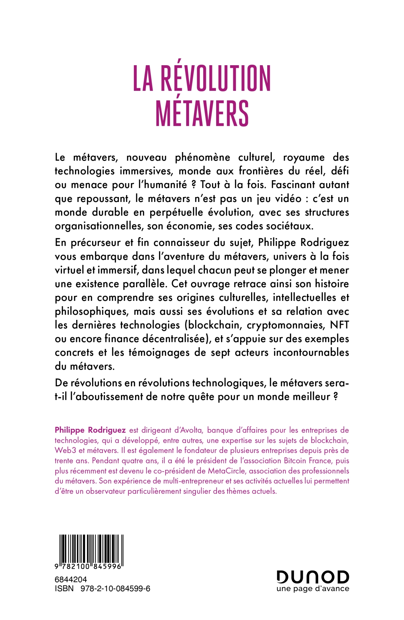 La révolution métavers - Philippe Rodriguez - DUNOD