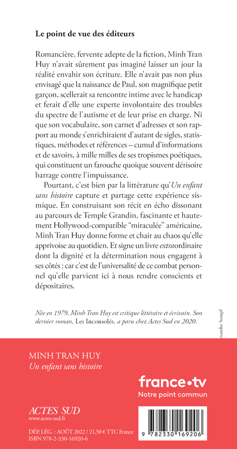 Un enfant sans histoire - Minh Tran huy - ACTES SUD