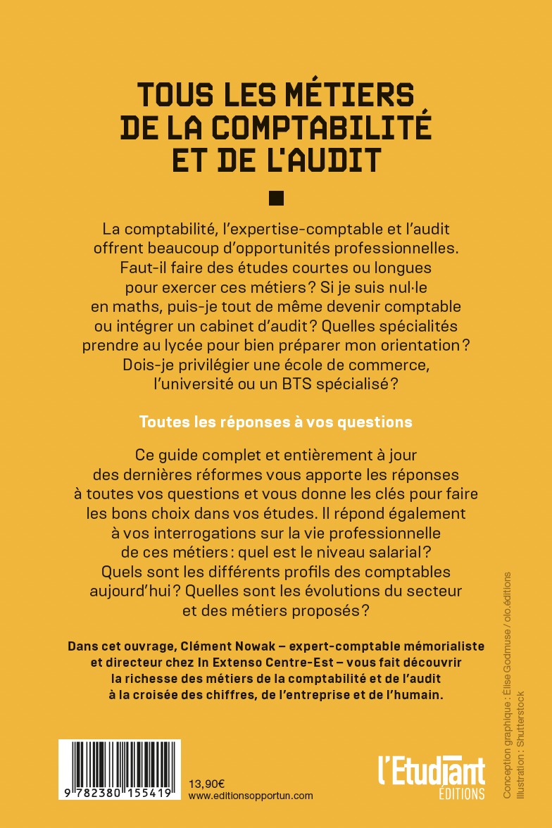 Les métiers de la comptabilité et de l'audit - Nouvelle édition - Clément Nowak - L ETUDIANT