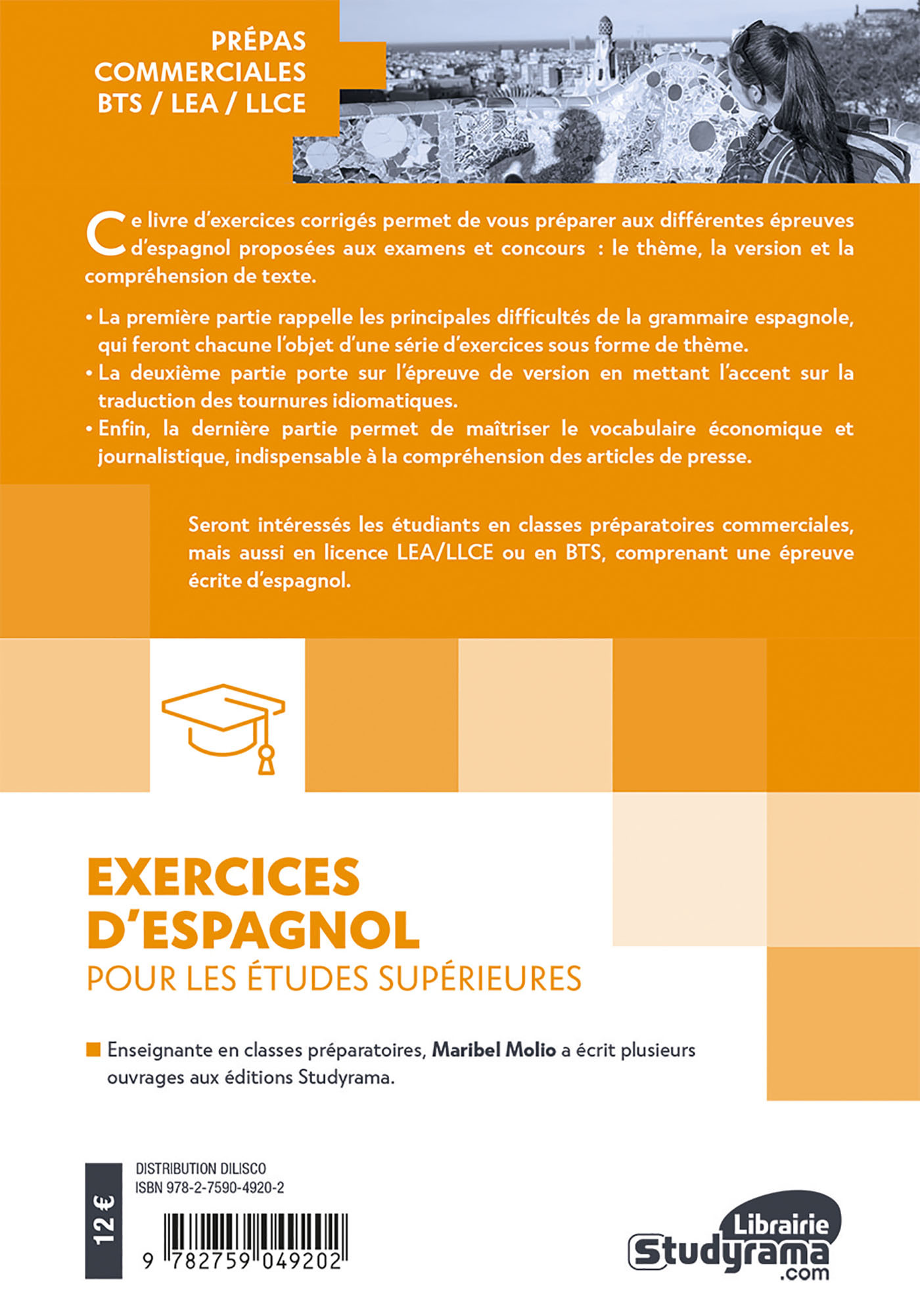 Exercices d’espagnol pour les études supérieures - Maribel Molio - STUDYRAMA