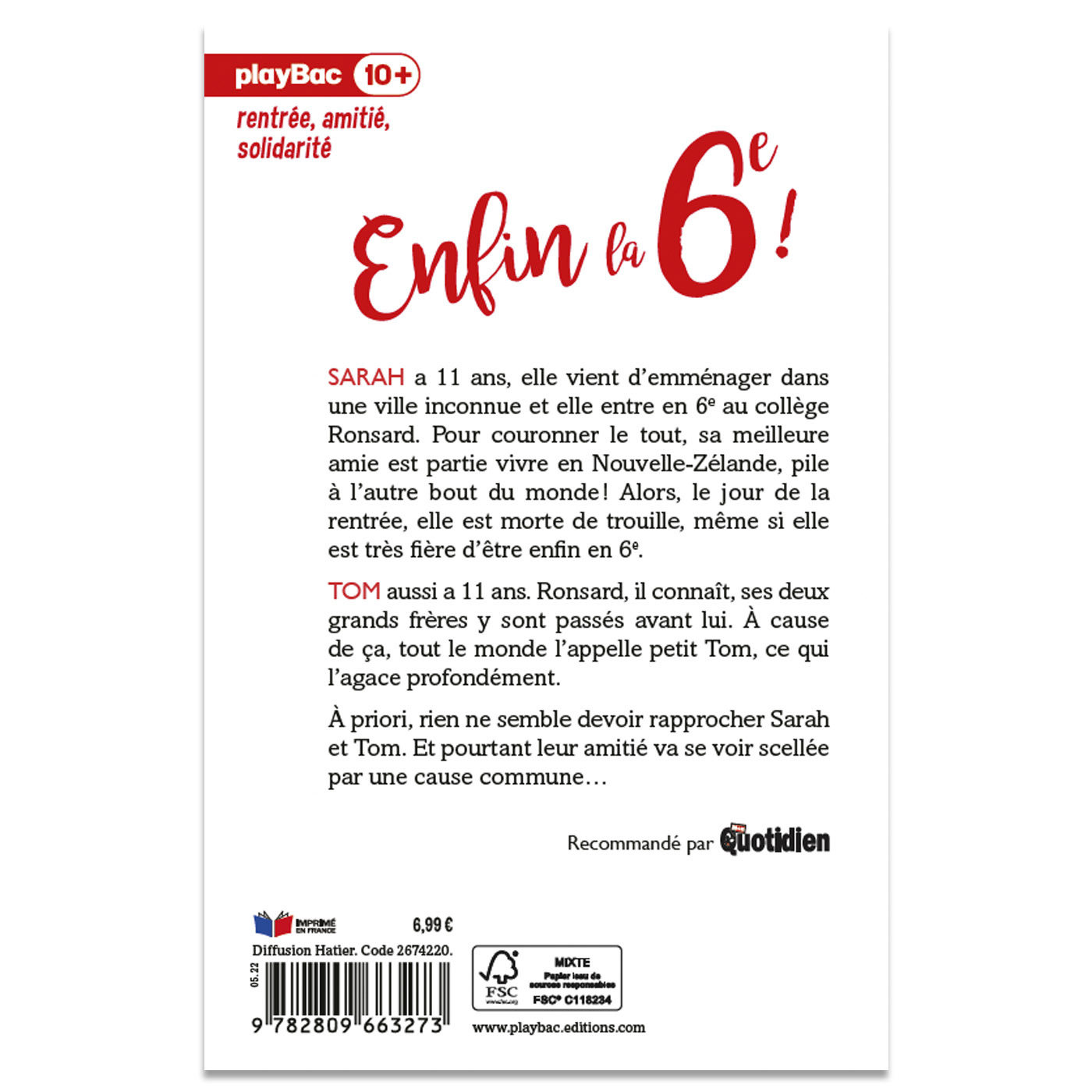 Enfin la 6e ! - Fabrice Colin - PLAY BAC