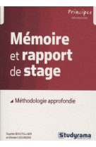MEMOIRE ET RAPPORT DE STAGE - METHODOLOGIE APPROFONDIE