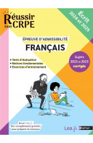 FRANCAIS - EPREUVE ECRITE - ADMISSIBILITE - 2024-205