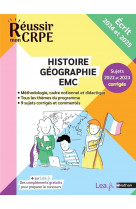 HISTOIRE GEOGRAPHIE EMC - ECRIT 2024 ET 2025