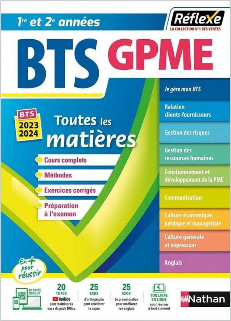 BTS GESTION DE LA PME - (TOUTES LES MATIERES - REFLEXE N 10) - 2022 - BESSON/BONNET-PIRON - CLE INTERNAT