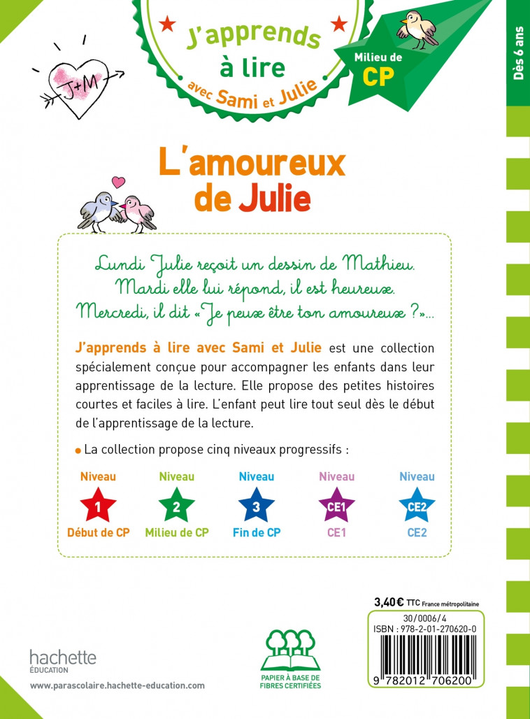 Sami et Julie CP Niveau 2 L'amoureux de Julie - Laurence Lesbre, Thérèse Bonté - HACHETTE EDUC